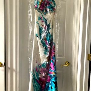 Studio 17 Prom Floral Halter Top Dress